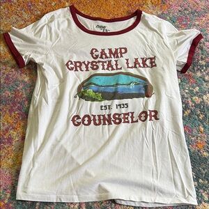 White and Red Camp Crystal Lake Short Sleeve Tee